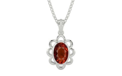 Sterling Silver Hessonite Garnet Pendant Rare Quality (P3)
