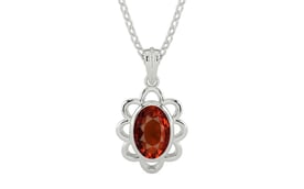 Sterling Silver Hessonite Garnet Pendant Rare Quality (P3)