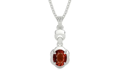 Sterling Silver Hessonite Garnet Pendant Rare Quality (P6)