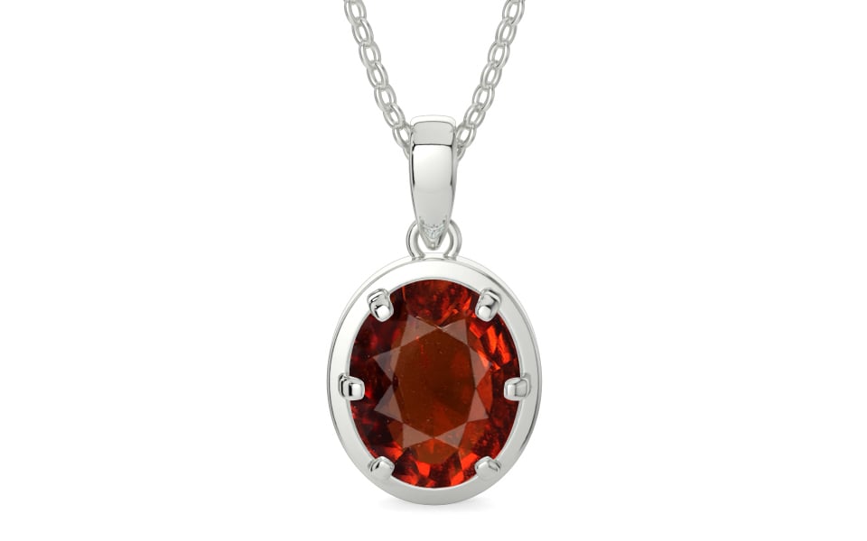 Sterling Silver Hessonite Garnet Pendant Rare Quality (P8)