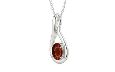 Sterling Silver Hessonite Garnet Pendant Rare Quality (P9)