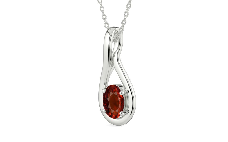 Sterling Silver Hessonite Garnet Pendant Rare Quality (P9)