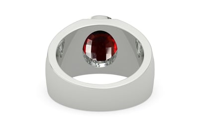 Sterling Silver Hessonite Garnet Ring Fine Quality (R1)