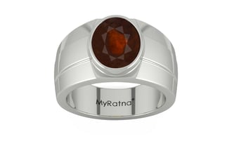 Sterling Silver Hessonite Garnet Ring Fine Quality (R1)