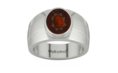 Sterling Silver Hessonite Garnet Ring Fine Quality (R1)