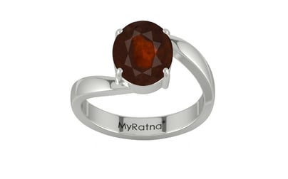 Sterling Silver Hessonite Garnet Ring Fine Quality (R2)