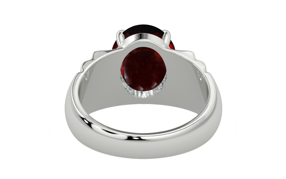 Sterling Silver Hessonite Garnet Ring Fine Quality (R4)