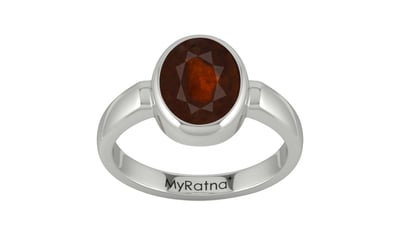 Sterling Silver Hessonite Garnet Ring Fine Quality (R6)