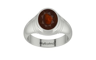 Sterling Silver Hessonite Garnet Ring Fine Quality (R7)