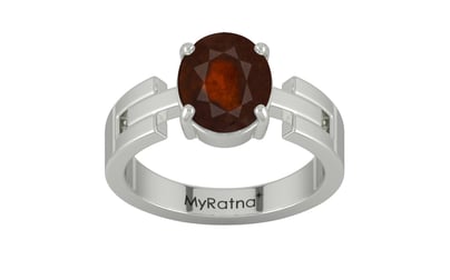 Sterling Silver Hessonite Garnet Ring Fine Quality (R8)