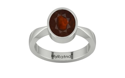 Sterling Silver Hessonite Garnet Ring Fine Quality (R9)