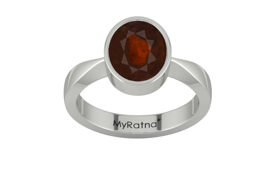 Sterling Silver Hessonite Garnet Ring Fine Quality (R9)