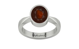 Sterling Silver Hessonite Garnet Ring Fine Quality (R9)