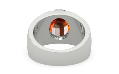 Sterling Silver Hessonite Garnet Ring Limited Quality (R1)