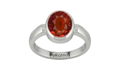 Sterling Silver Hessonite Garnet Ring Limited Quality (R6)