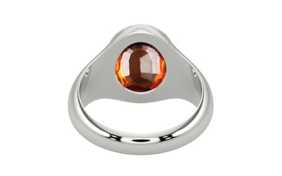 Sterling Silver Hessonite Garnet Ring Limited Quality (R7)