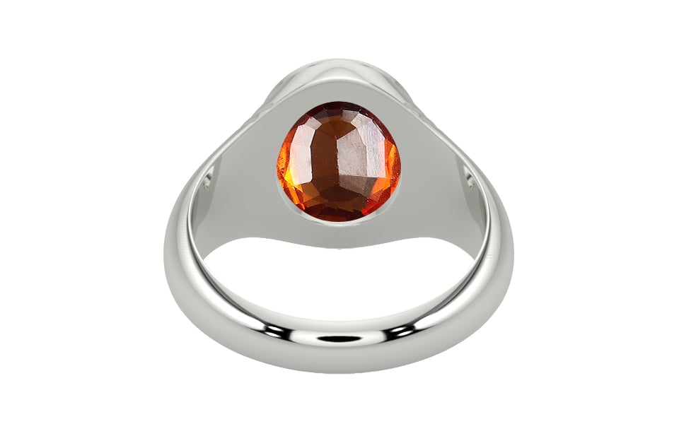 Sterling Silver Hessonite Garnet Ring Limited Quality (R7)