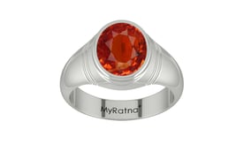 Sterling Silver Hessonite Garnet Ring Limited Quality (R7)