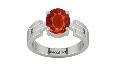 Sterling Silver Hessonite Garnet Ring Limited Quality (R8)