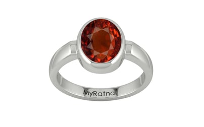 Sterling Silver Hessonite Garnet Ring Rare Quality (R6)