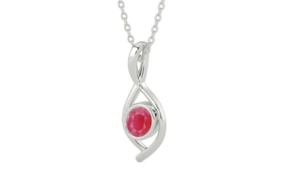 Sterling Silver Ruby Pendant Fine Quality (P1)