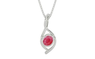 Sterling Silver Ruby Pendant Fine Quality (P1)