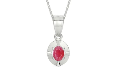 Sterling Silver Ruby Pendant Fine Quality (P11)