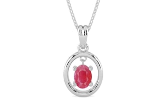 Sterling Silver Ruby Pendant Fine Quality (P2)