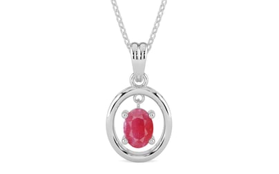 Sterling Silver Ruby Pendant Fine Quality (P2)