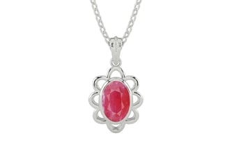 Sterling Silver Ruby Pendant Fine Quality (P3)