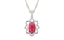 Sterling Silver Ruby Pendant Fine Quality (P3)