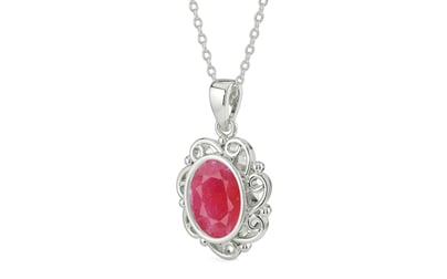 Sterling Silver Ruby Pendant Fine Quality (P5)
