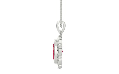 Sterling Silver Ruby Pendant Fine Quality (P5)