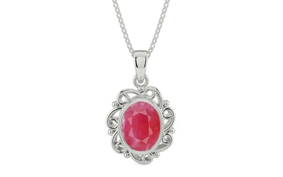 Sterling Silver Ruby Pendant Fine Quality (P5)