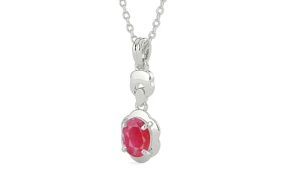 Sterling Silver Ruby Pendant Fine Quality (P6)
