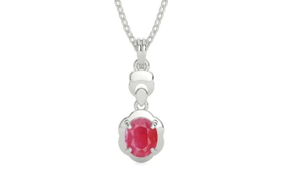 Sterling Silver Ruby Pendant Fine Quality (P6)