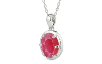 Sterling Silver Ruby Pendant Fine Quality (P8)