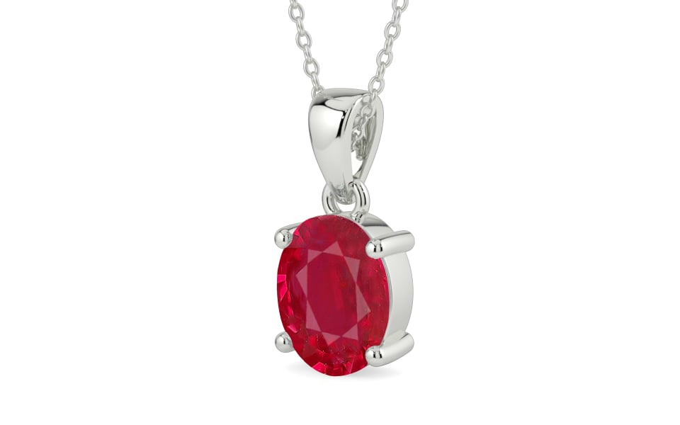 Sterling Silver Ruby Pendant Limited Quality (P10)