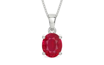 Sterling Silver Ruby Pendant Limited Quality (P10)