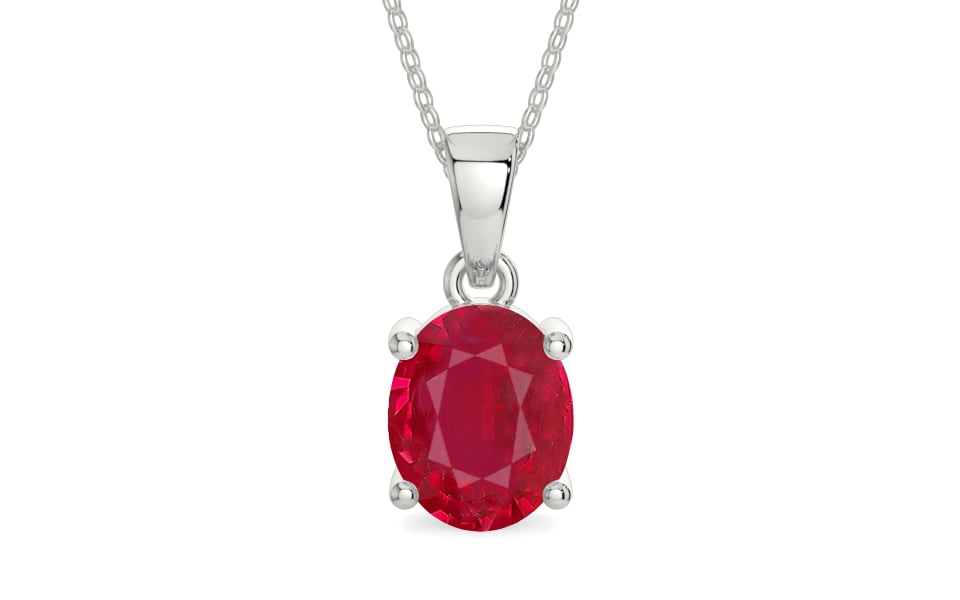 Sterling Silver Ruby Pendant Limited Quality (P10)