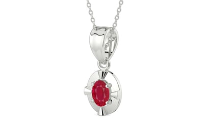 Sterling Silver Ruby Pendant Limited Quality (P11)