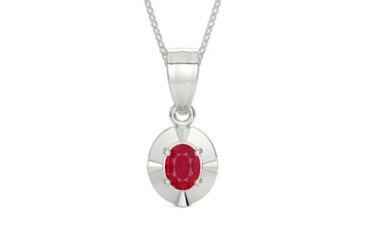 Sterling Silver Ruby Pendant Limited Quality (P11)