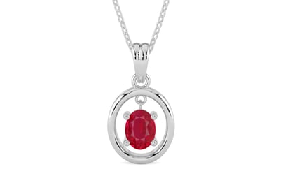 Sterling Silver Ruby Pendant Limited Quality (P2)
