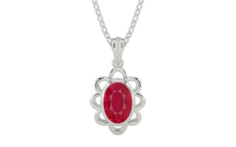 Sterling Silver Ruby Pendant Limited Quality (P3)
