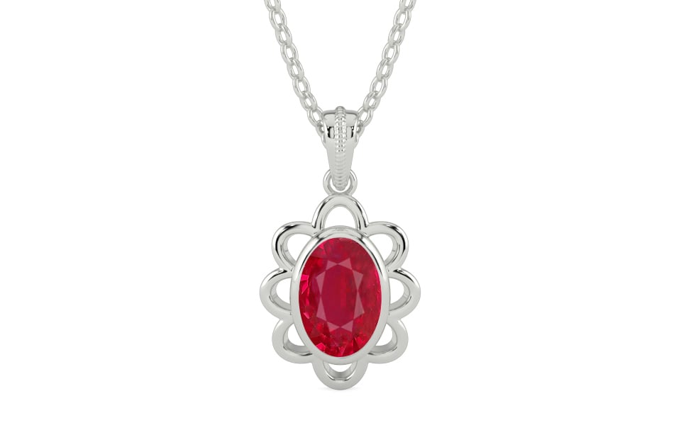 Sterling Silver Ruby Pendant Limited Quality (P3)