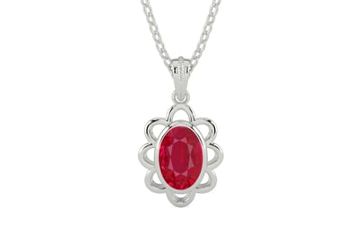 Sterling Silver Ruby Pendant Limited Quality (P3)