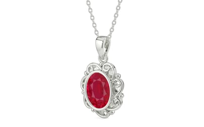 Sterling Silver Ruby Pendant Limited Quality (P5)