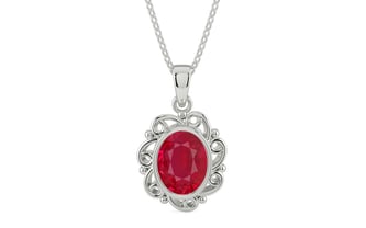 Sterling Silver Ruby Pendant Limited Quality (P5)