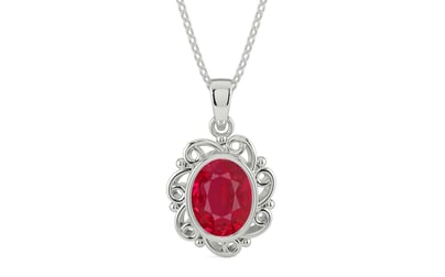 Sterling Silver Ruby Pendant Limited Quality (P5)