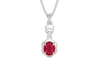 Sterling Silver Ruby Pendant Limited Quality (P6)